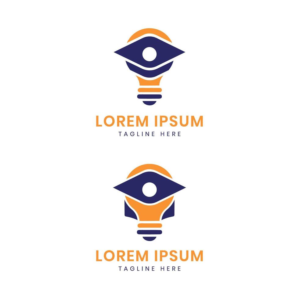 Education knowledge bulb logo design creative unique concept modern minimal vector