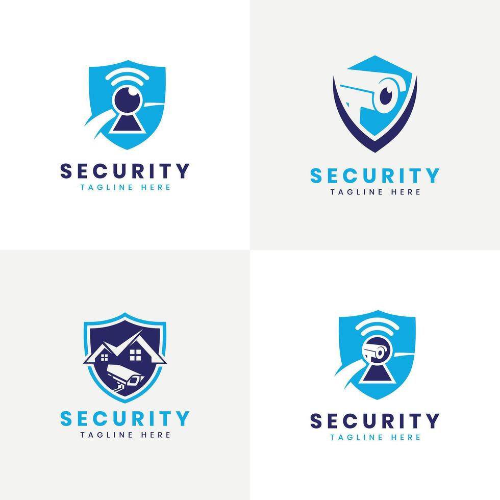 CCTV Home security logo design bundle creative collection shield camera key house vector