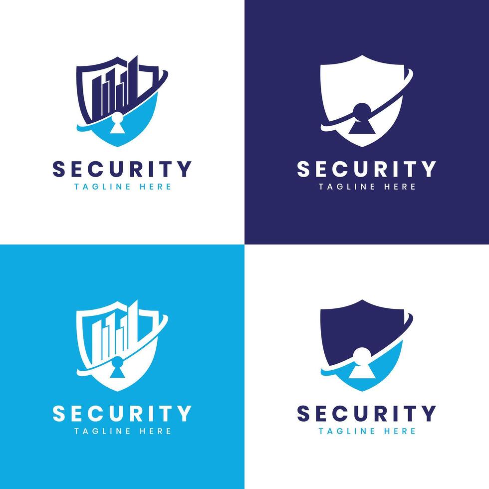 city guards security real estate building shield logo design modern creative concept vector