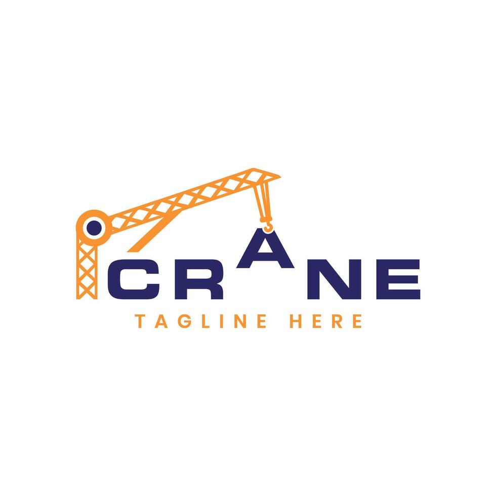 Crane creative wordmark logo design concept modern minimal vector