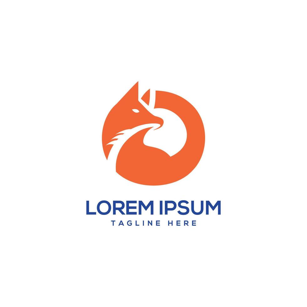 Creative fox logo design letter O pictorial mark design modern minimal concept vector