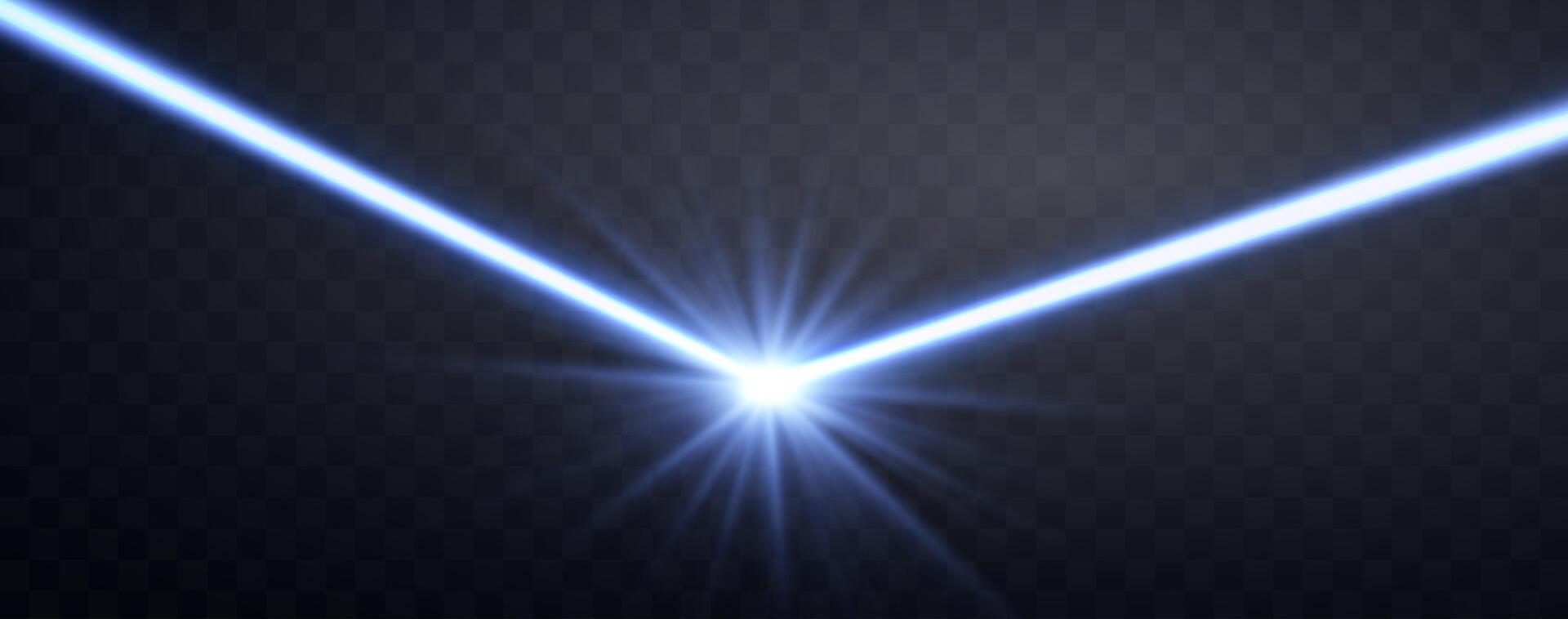 Blue horizontal lasers beam. Neon lines, presentation pointer. Blue glow flare light effect. illustration. Isolated on background. vector