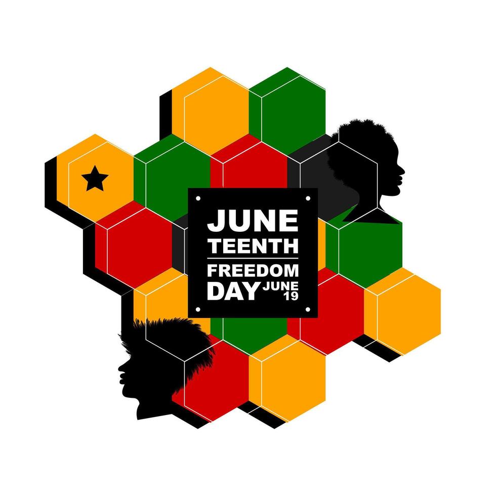 Juneteenth freedom day poster. African American June 19 1865 banner design vector