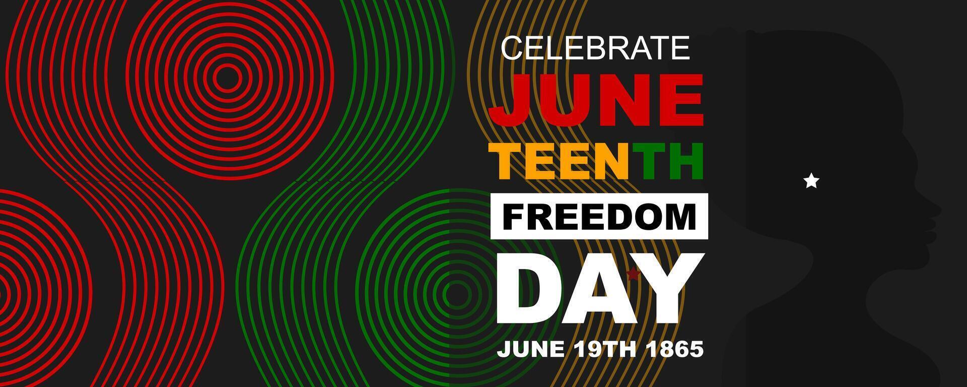 Juneteenth freedom day background. African American independence day banner design vector