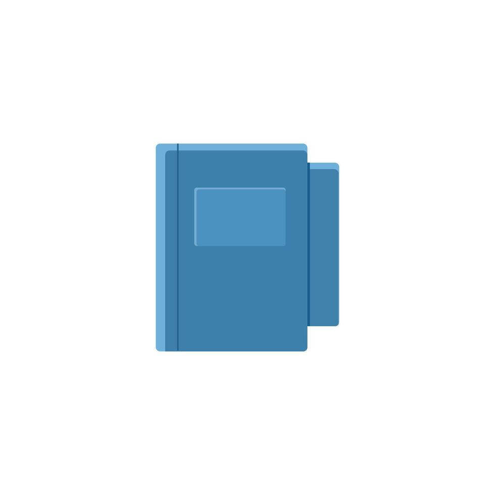 Flat Icon of Blue Books, Minimalist Notebook or Journal Illustration vector