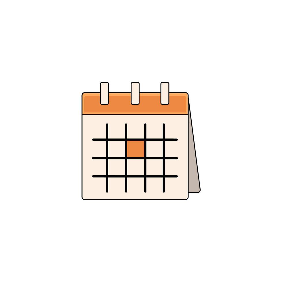 Flat Illustration of Desk Calendar Icon, Minimalist Design for Schedule and Planner Concepts vector