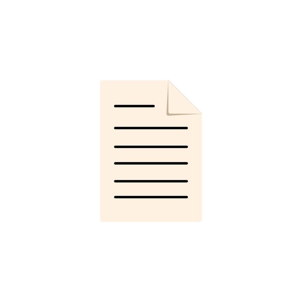 Flat Design Lined Note Paper Illustration vector
