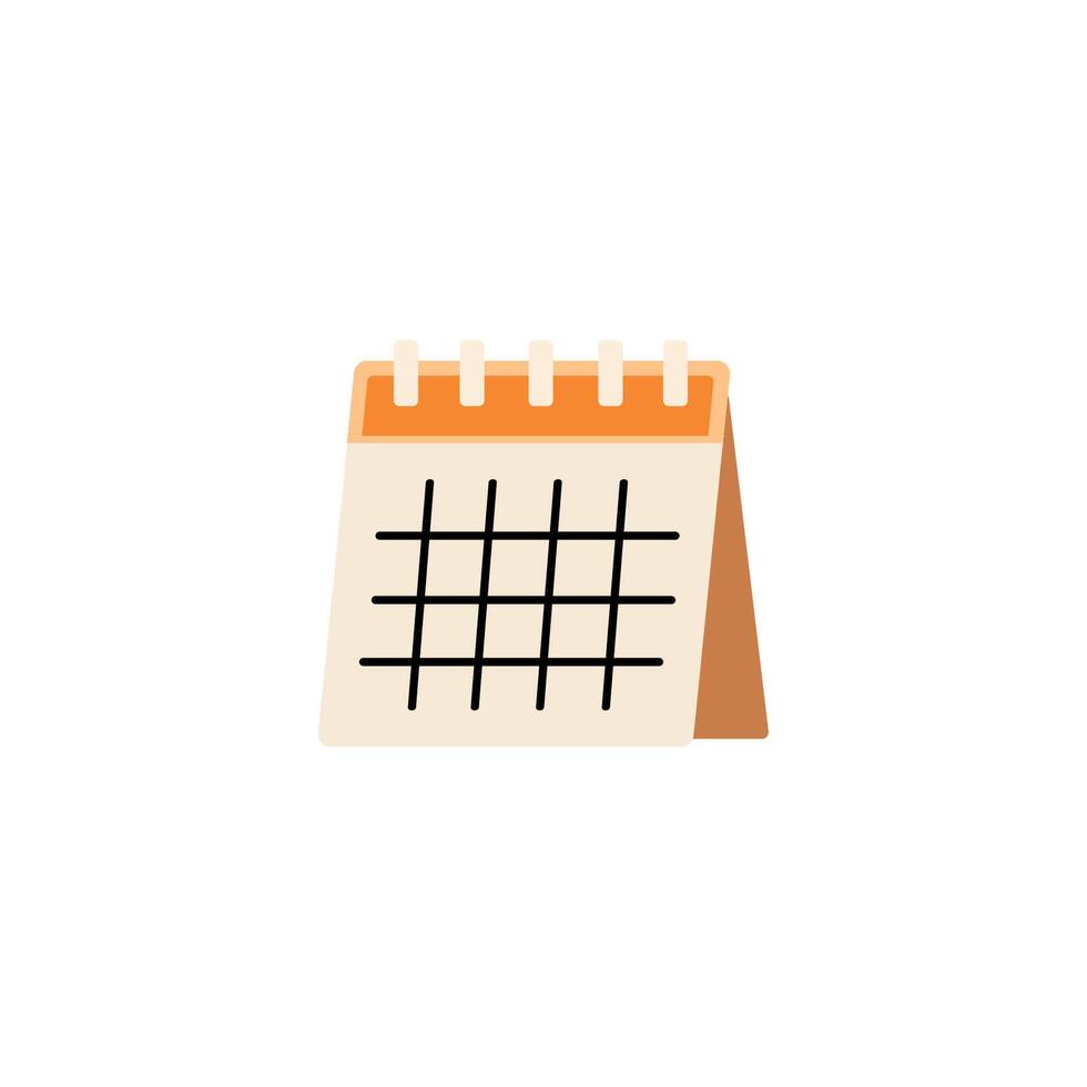 Flat Desk Calendar Icon, Minimalist Design for Schedule and Planner Apps vector