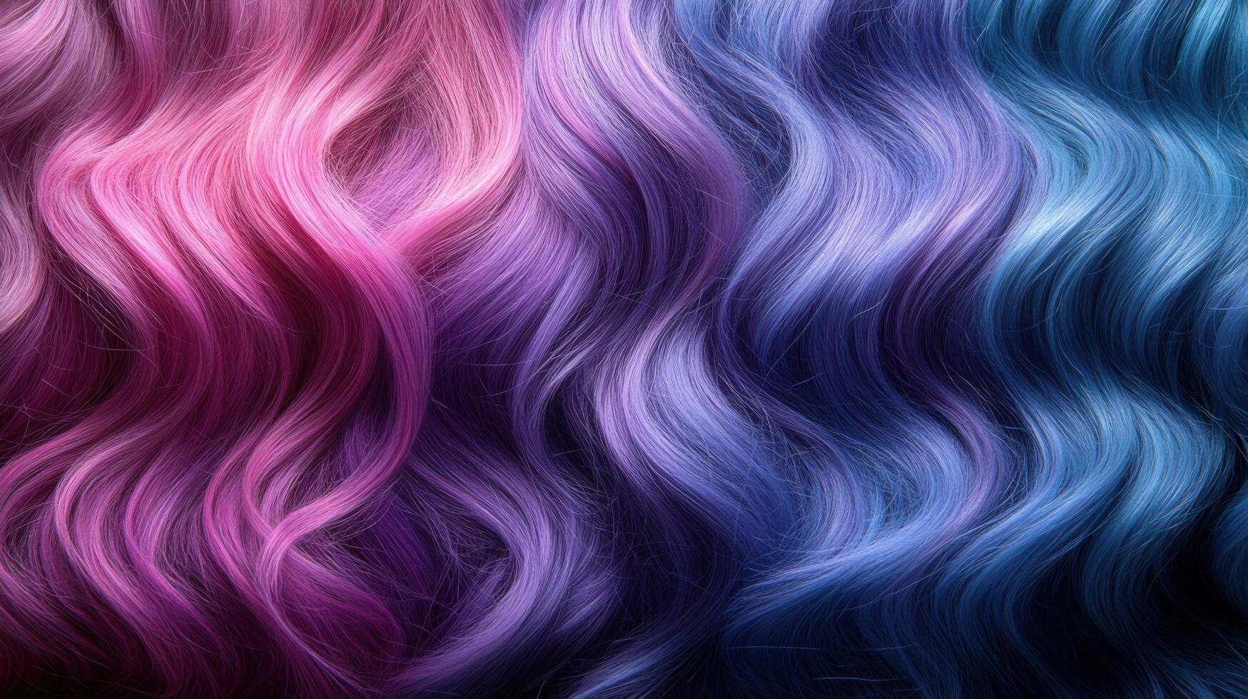 Vibrant pastel hair colors blend beautifully in flowing waves and curls creating a stunning visual display of shades photo