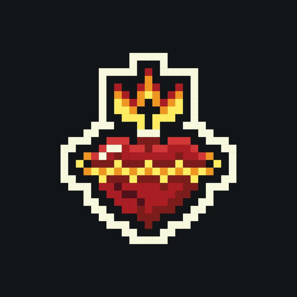 Heart of God Pixel Art Illustration Sticker vector