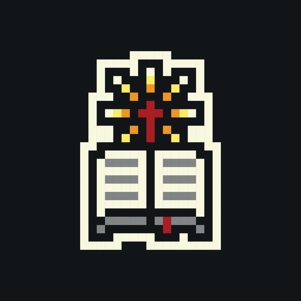 Holly Bible Pixel Art Illustration Sticker vector