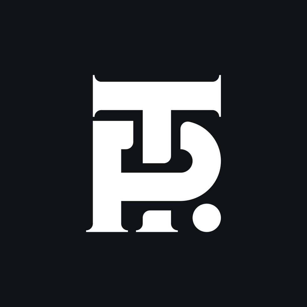 TP or PT Logo Monogram Initial Letters Black And White vector