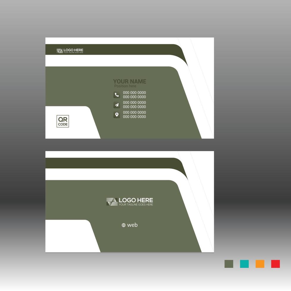 green business card for corporate and any use vector