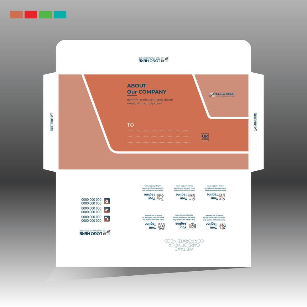 orange envelope for corporate and any use vector