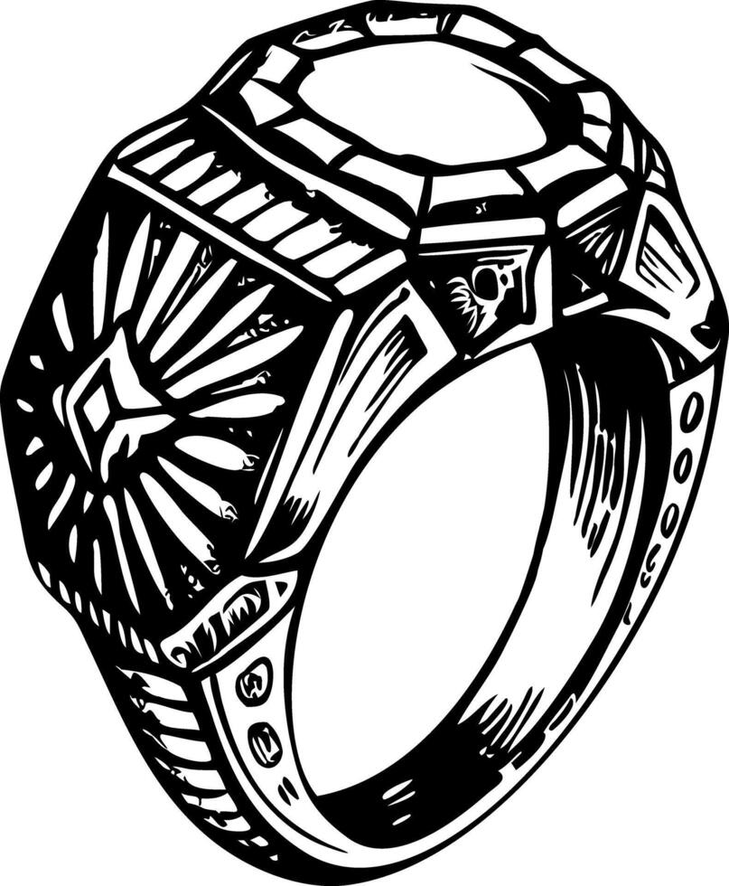 A vintage style illustration showing deco ring vector