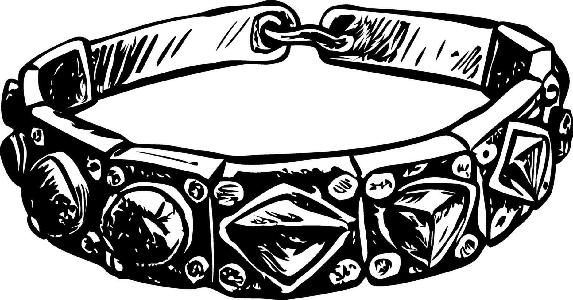 A vintage style illustration depicting gem choker vector
