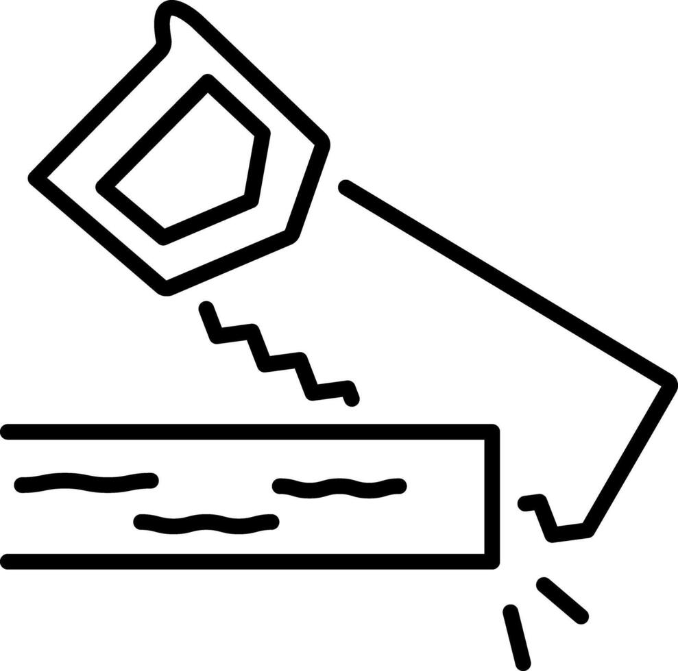 A linear style icon of hand saw vector