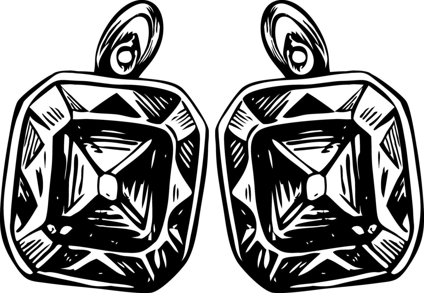 A vintage illustration depicting sapphire studs vector