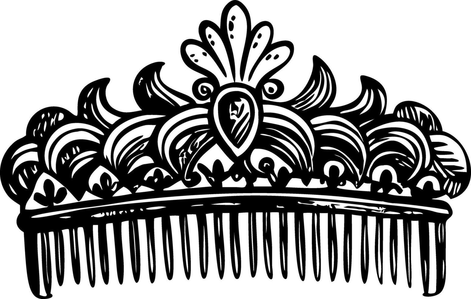 A vintage style illustration of tiara comb vector