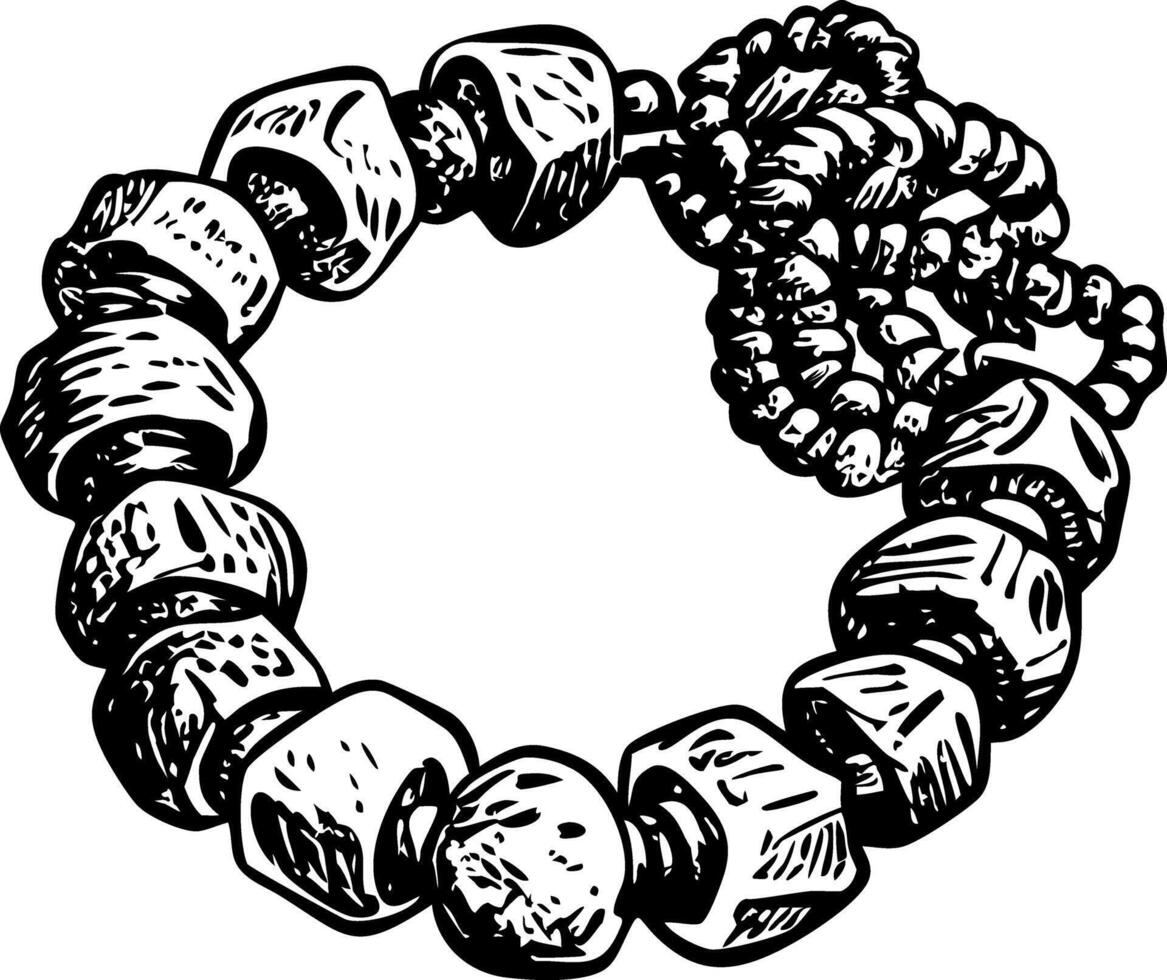 A vintage illustration showing coral beads vector
