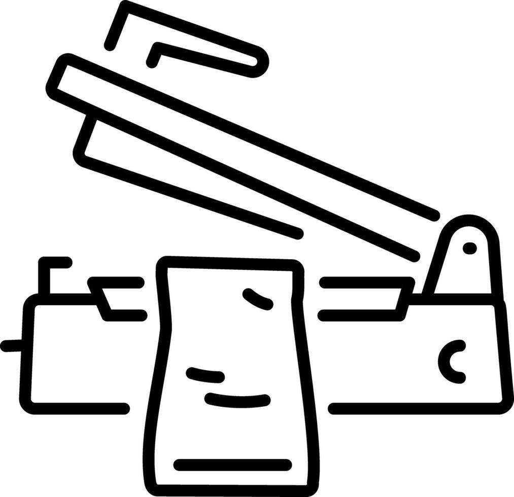 An outline style icon of heat sealer vector