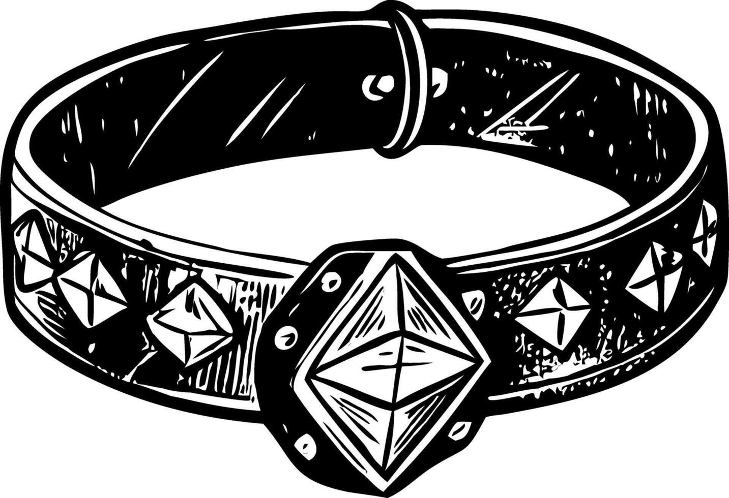 A vintage illustration showing diamond choker vector