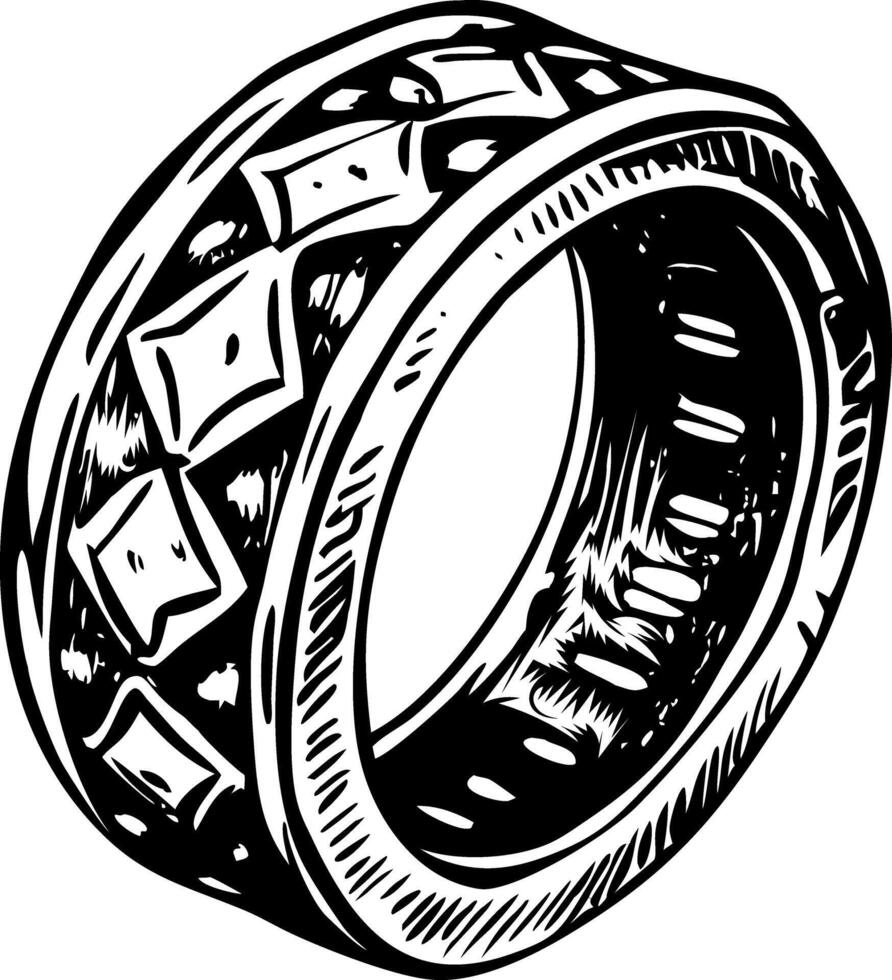 A vintage style illustration of heraldic ring vector