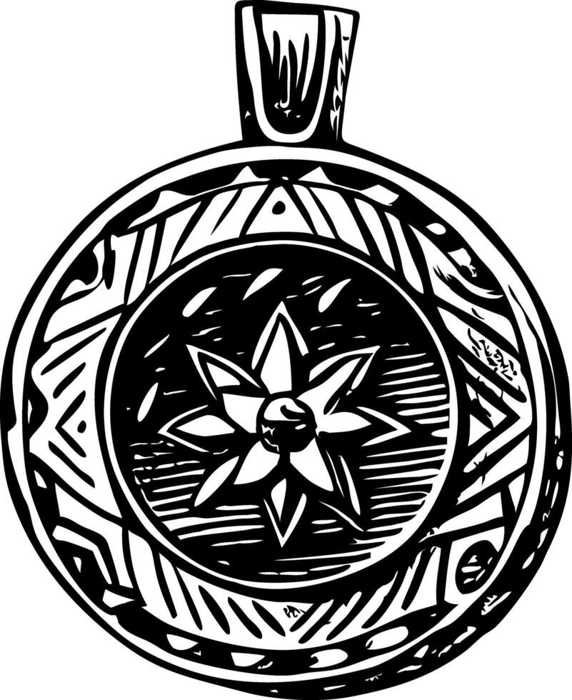 A vintage illustration showing bronze locket vector