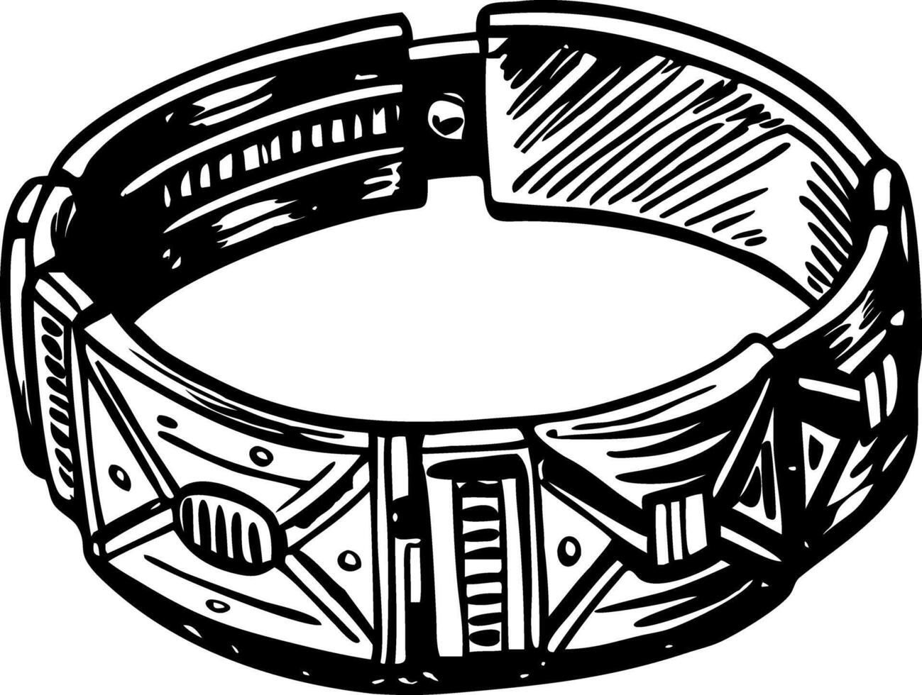A vintage style illustration of an antique bangle vector