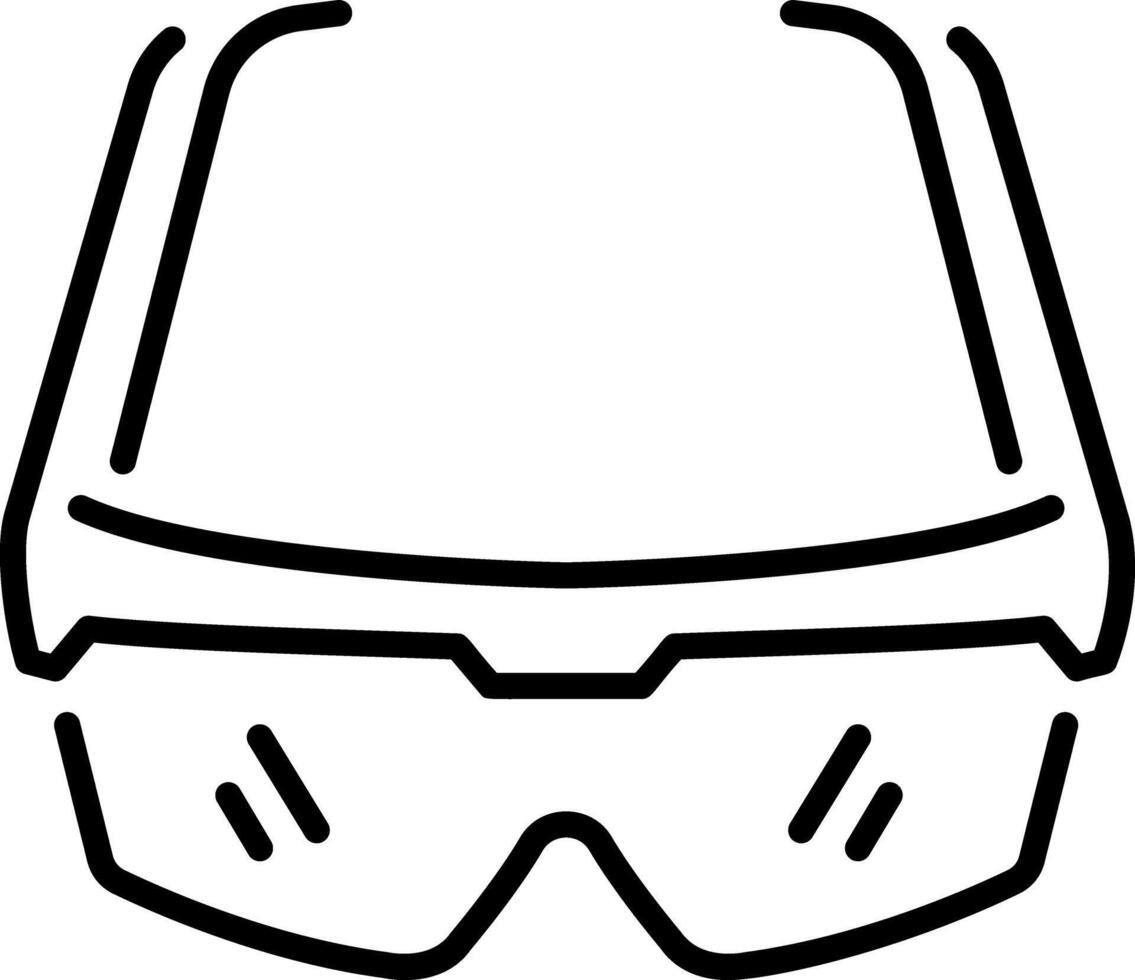 A linear style icon of safety glasses vector
