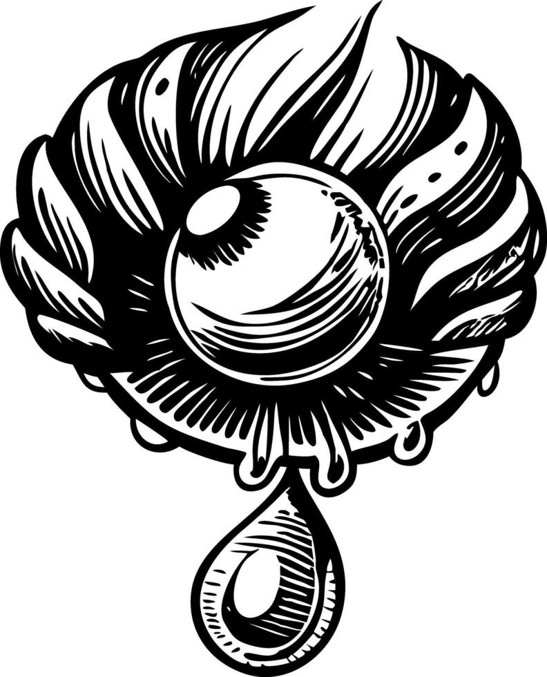A vintage style illustration showing pearl drop vector