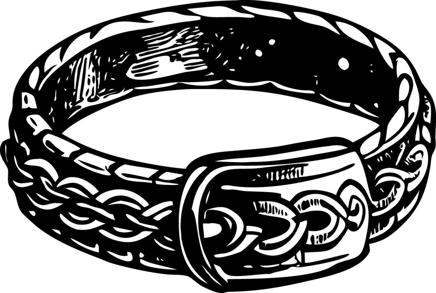 A vintage style illustration of gold bracelet vector