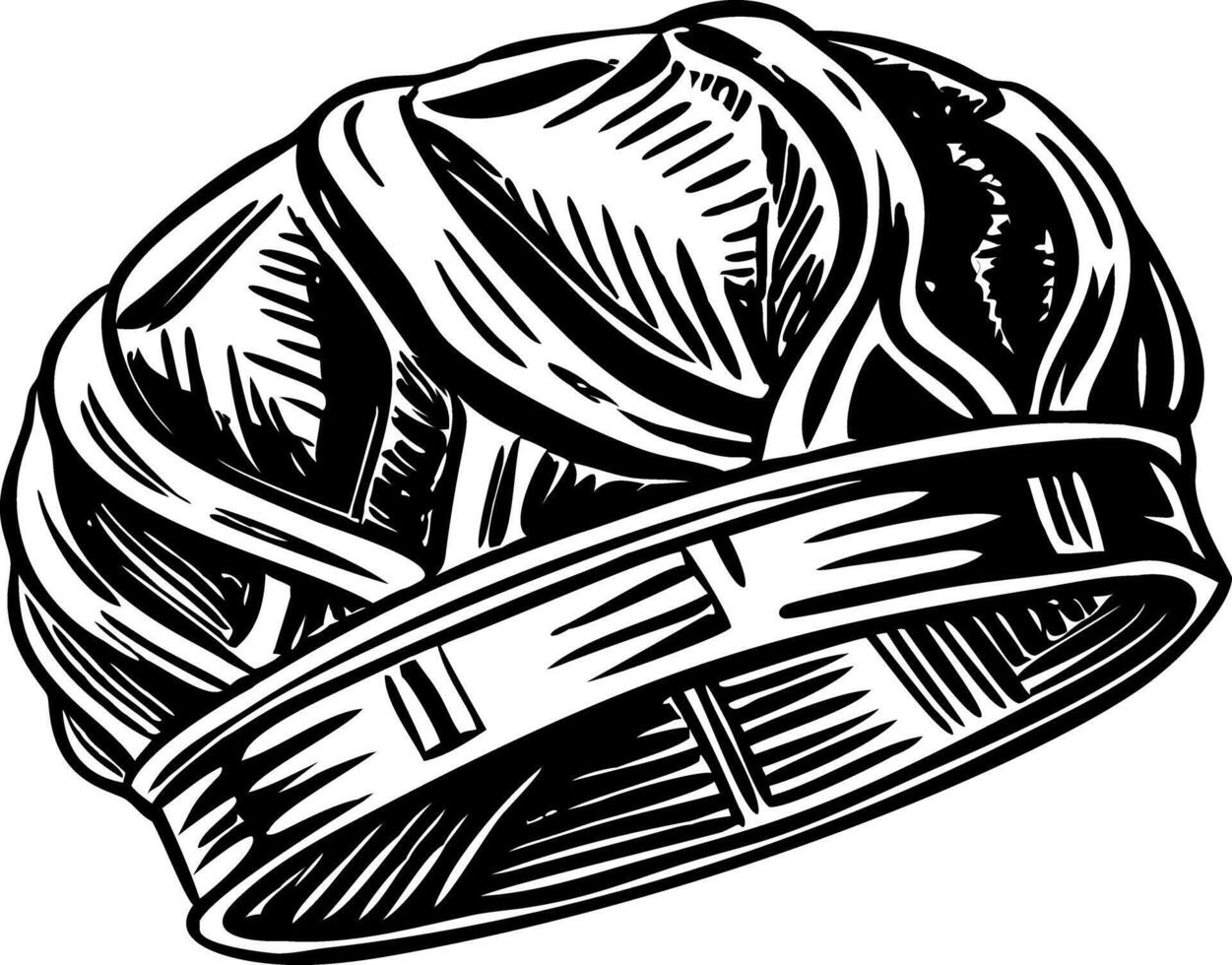 A vintage illustration showing decorative hairnet vector