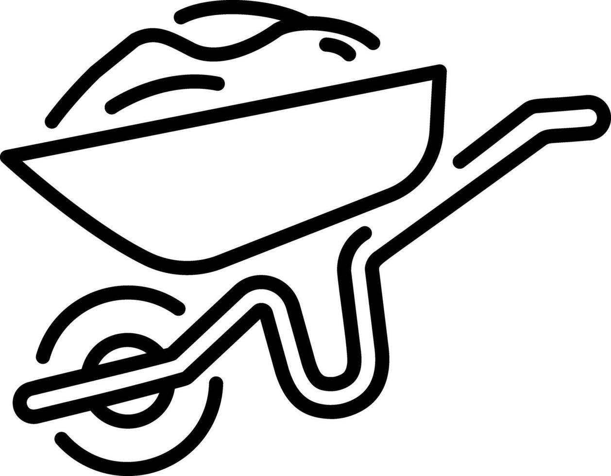 A line style icon of wheelbarrow vector