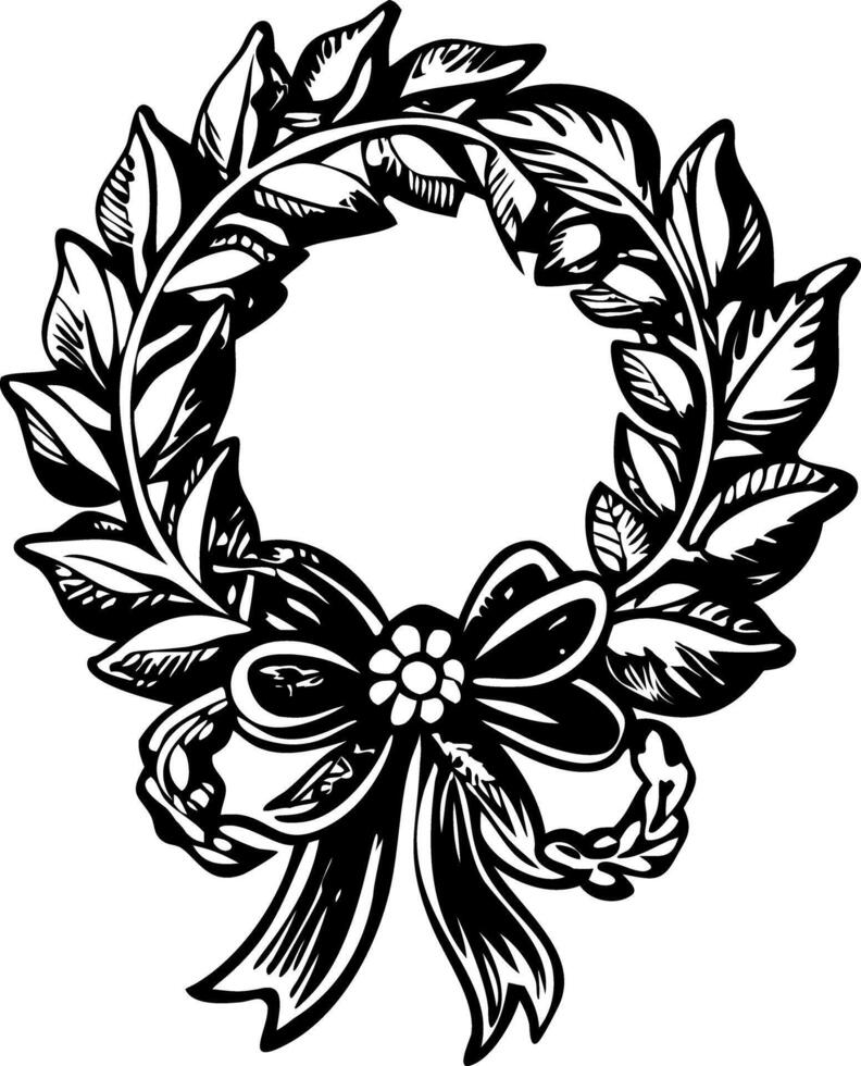 A vintage illustration depicting leaves brooch vector