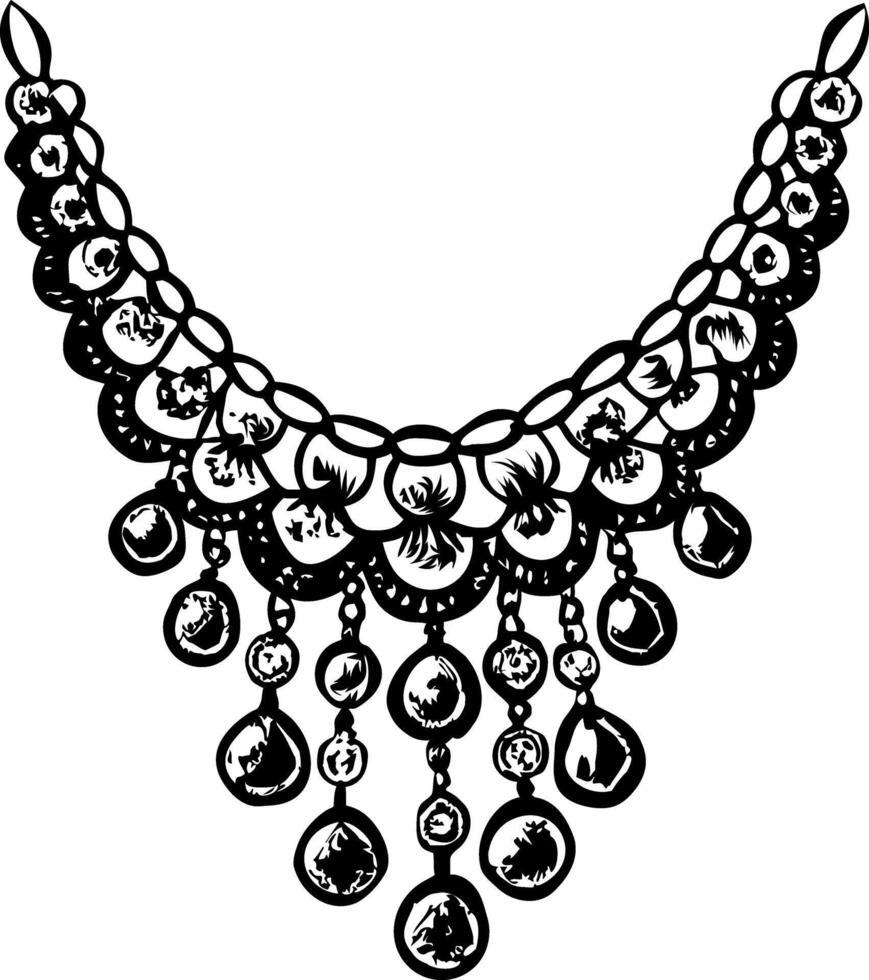 A vintage style illustration depicting festoon necklace vector