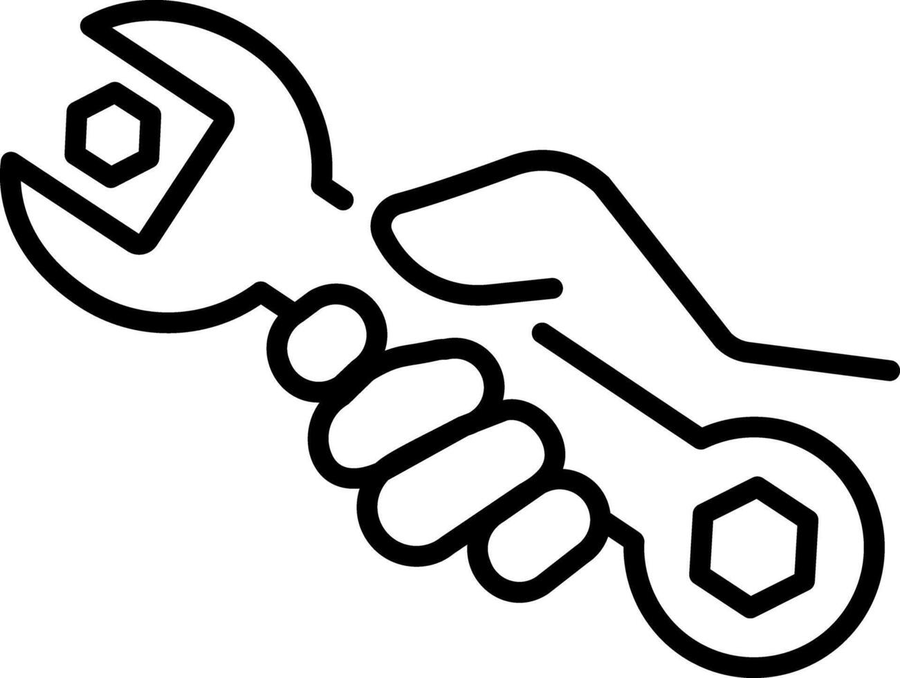 A line style icon of wrench vector