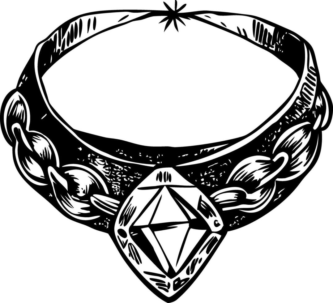 A vintage style illustration of stone choker vector