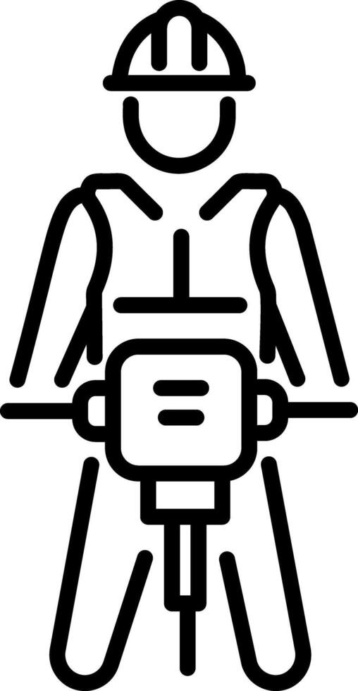 A linear style icon of ground drilling vector