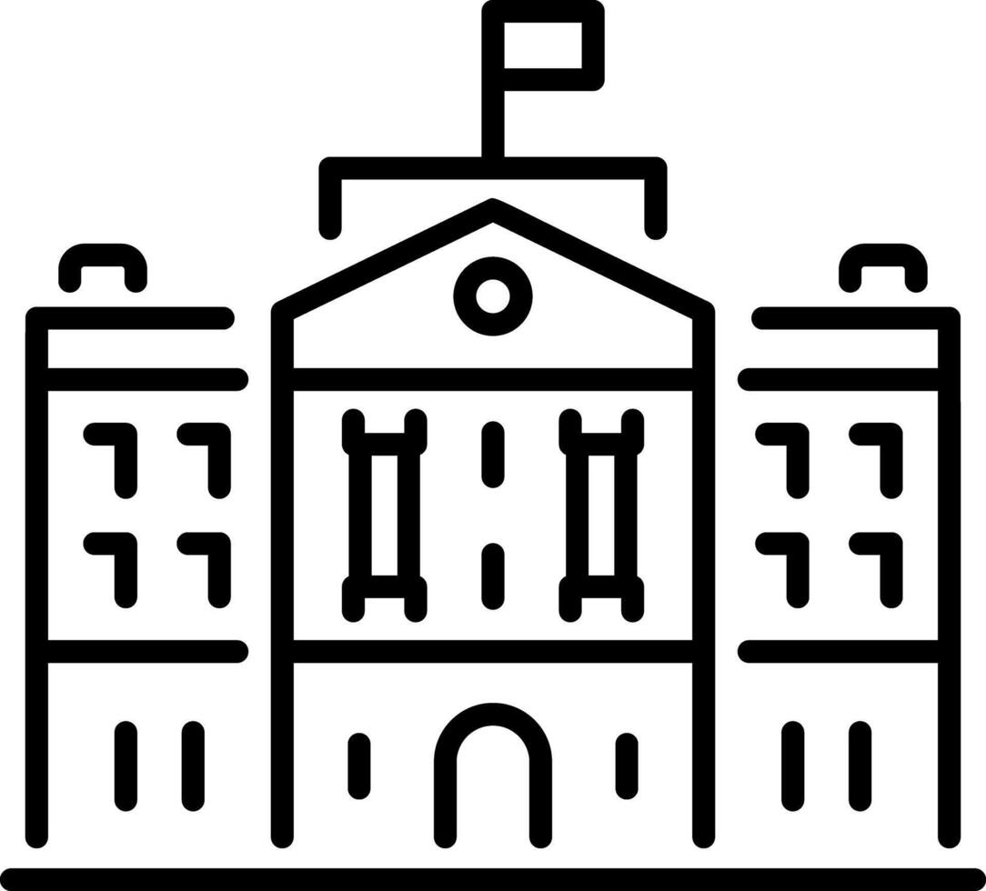 An outline style icon of buckingham palace vector