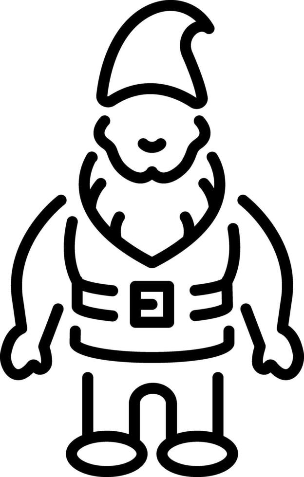 An outline style icon of garden gnome vector