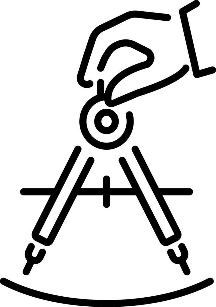 An outline style icon of bow compass vector