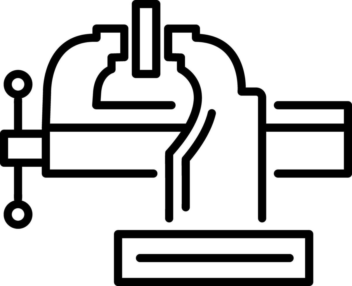 A linear style icon of bench vice vector