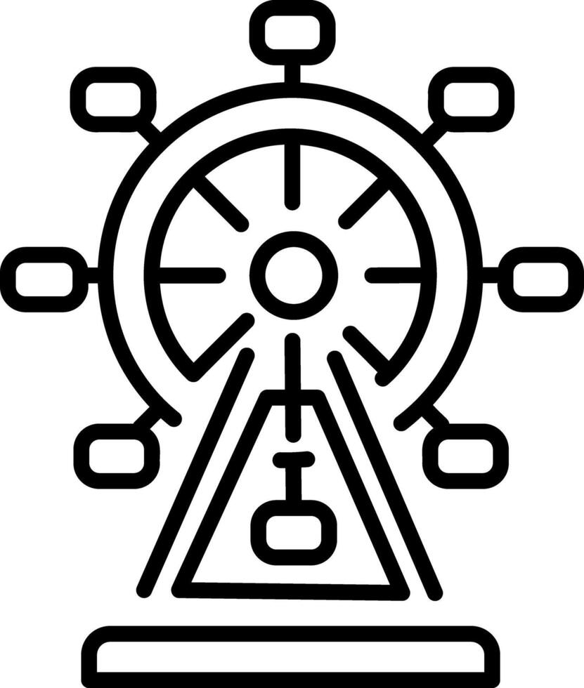 An outline style icon of ferris wheel vector