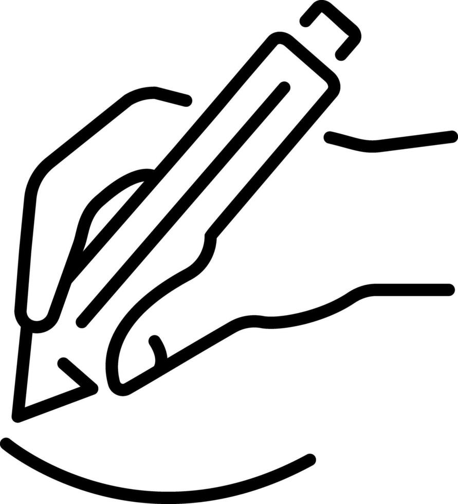 An outline style icon of pencil vector