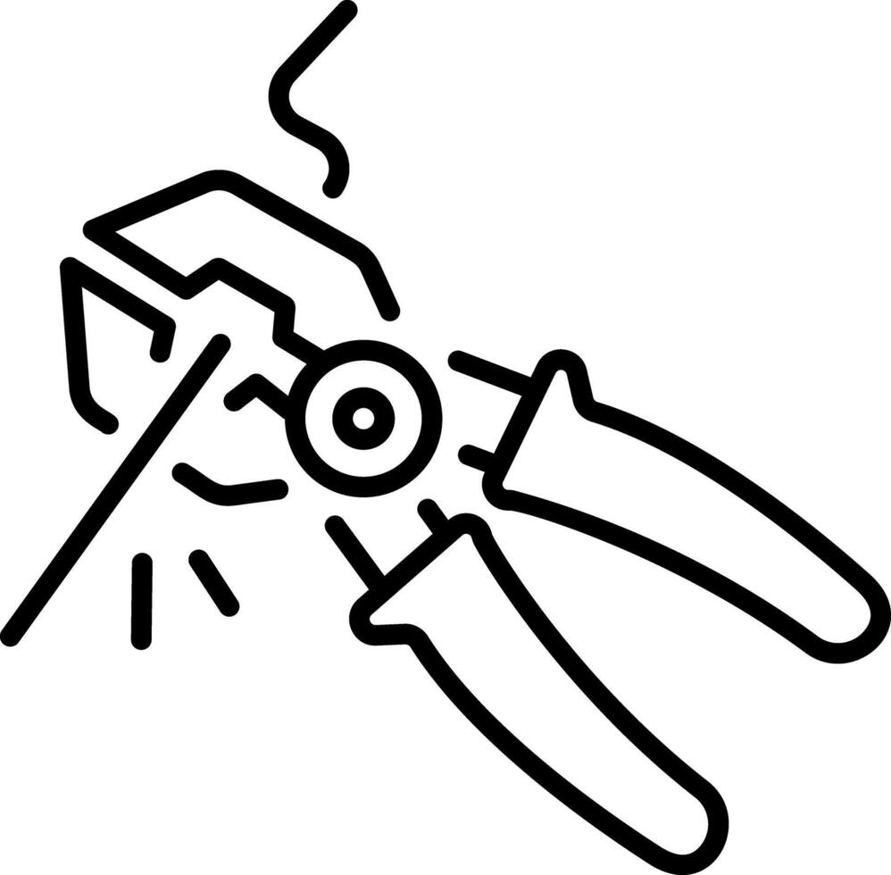 A linear style icon of pliers vector