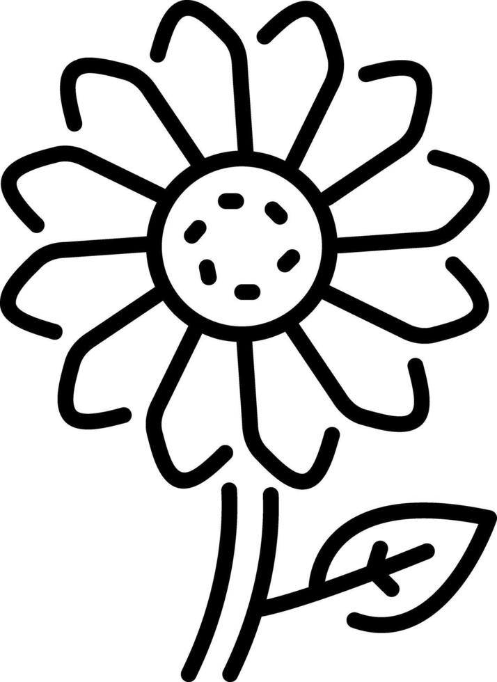 A line style icon of a beautiful flower vector