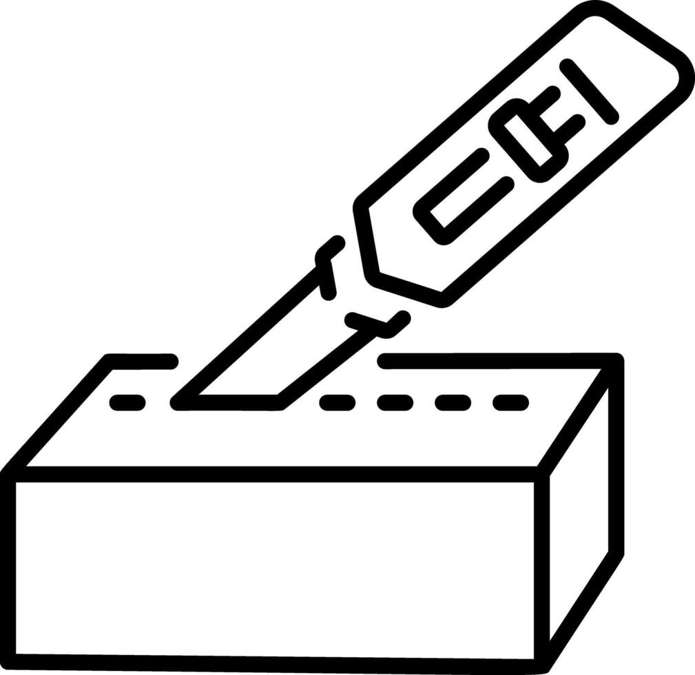An outline style icon of cutter vector