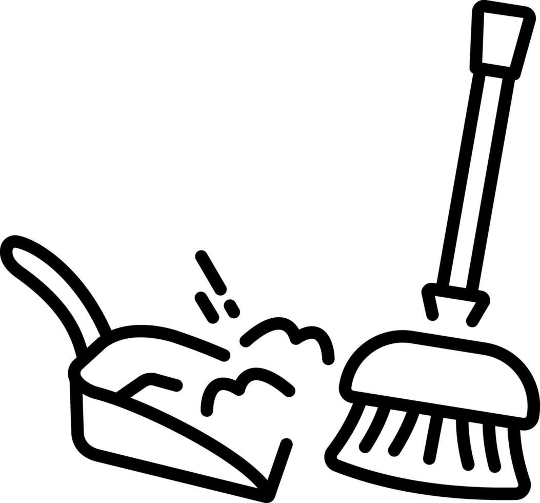 A linear style icon of dustpan vector