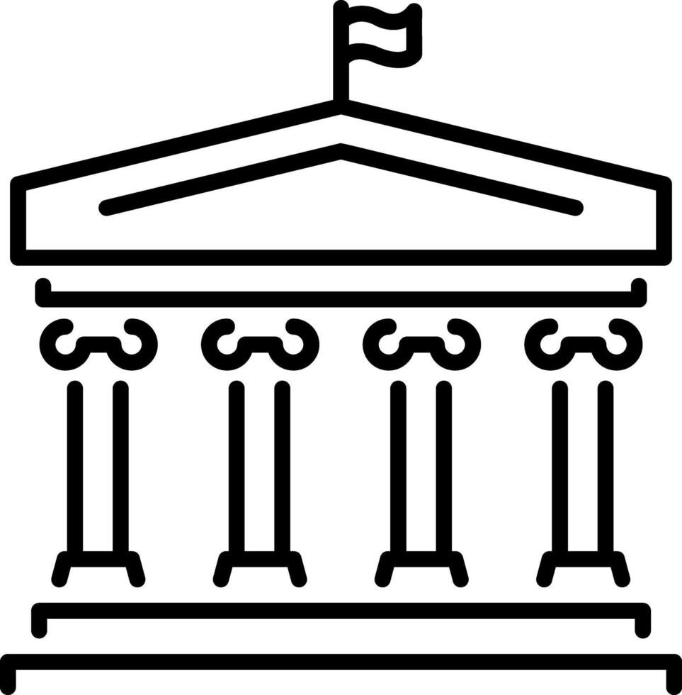 A linear style icon showing british museum building vector